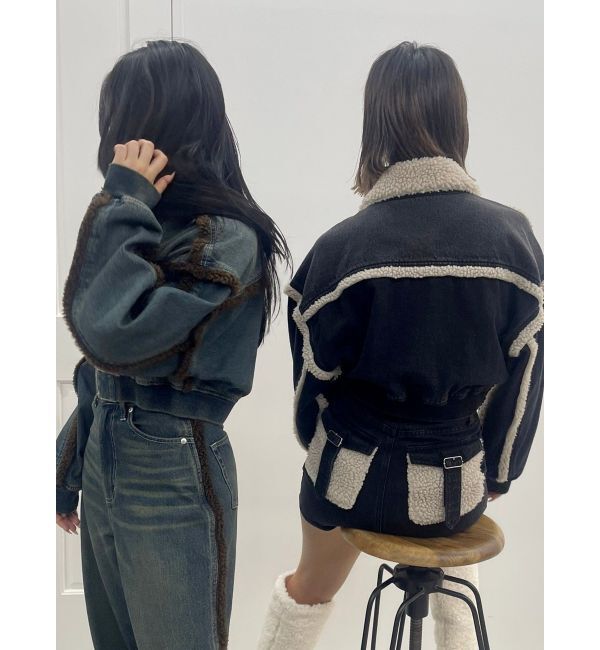 EVRIS「ボアステッチワイドデニムパンツ【セットアップ着用可能】」|デニム|