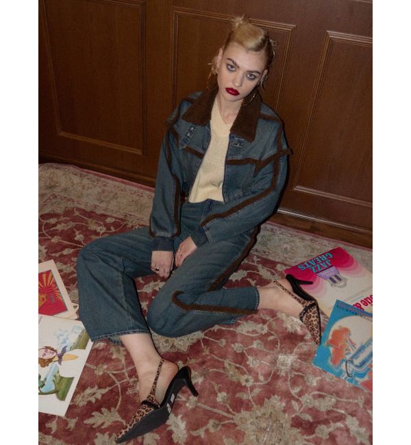 EVRIS「ボアステッチワイドデニムパンツ【セットアップ着用可能】」|デニム|