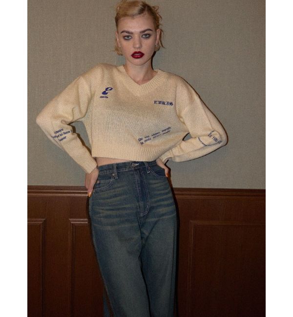 EVRIS「ボアステッチワイドデニムパンツ【セットアップ着用可能】」|デニム|