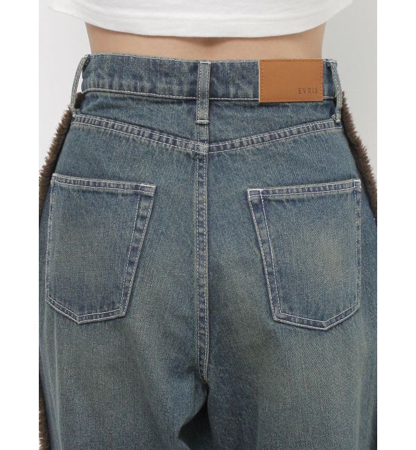 EVRIS「ボアステッチワイドデニムパンツ【セットアップ着用可能】」|デニム|