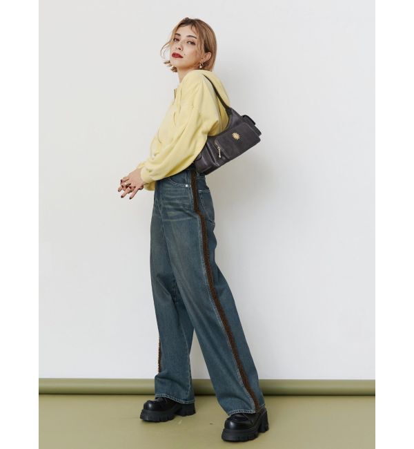 EVRIS「ボアステッチワイドデニムパンツ【セットアップ着用可能】」|デニム|