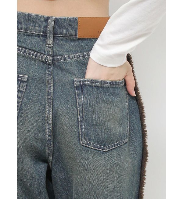 EVRIS「ボアステッチワイドデニムパンツ【セットアップ着用可能】」|デニム|