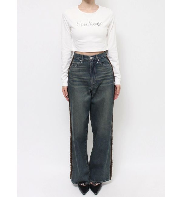 EVRIS「ボアステッチワイドデニムパンツ【セットアップ着用可能】」|デニム|