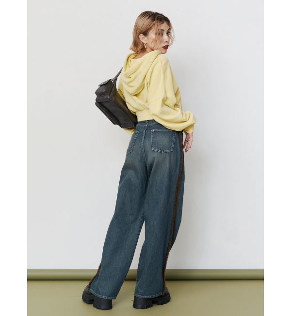 EVRIS「ボアステッチワイドデニムパンツ【セットアップ着用可能】」|デニム|