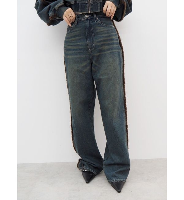 EVRIS「ボアステッチワイドデニムパンツ【セットアップ着用可能】」|デニム|