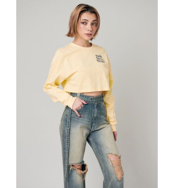 EVRIS「ウエストベルトワイドデニムパンツ」|デニム|