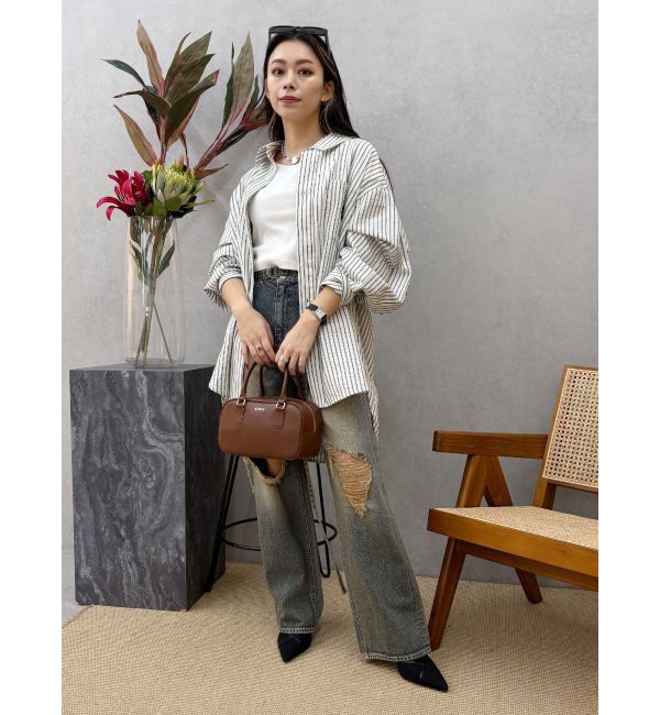 EVRIS「ウエストベルトワイドデニムパンツ」|デニム|