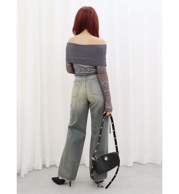 EVRIS「ウエストベルトワイドデニムパンツ」|デニム|