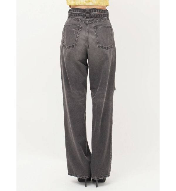 EVRIS「ウエストベルトワイドデニムパンツ」|デニム|