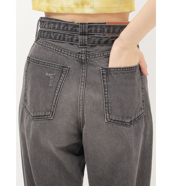 EVRIS「ウエストベルトワイドデニムパンツ」|デニム|