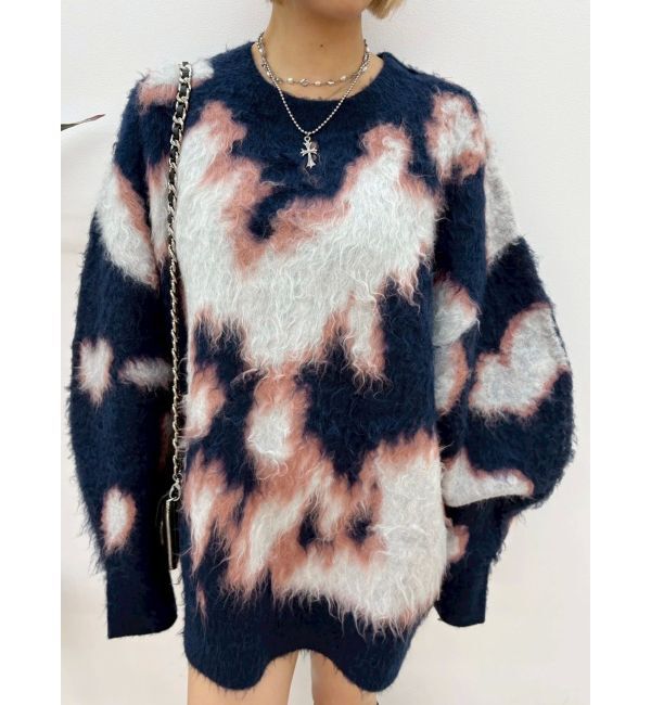 EVRIS「アニマルシャギーオーバーサイズニットトップス」|ニット・セーター|