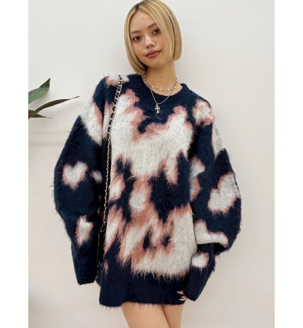 EVRIS「アニマルシャギーオーバーサイズニットトップス」|ニット・セーター|