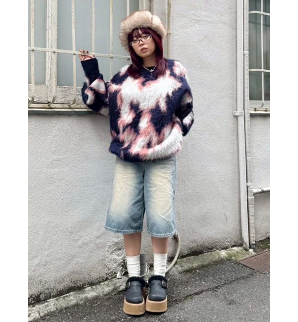 EVRIS「アニマルシャギーオーバーサイズニットトップス」|ニット・セーター|