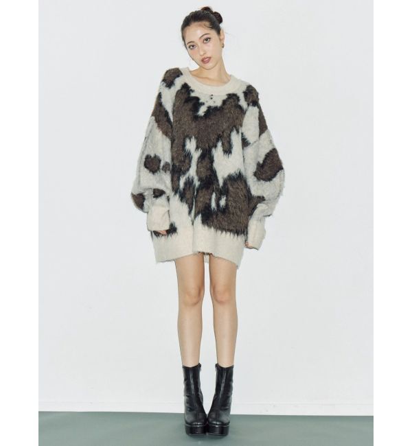 EVRIS「アニマルシャギーオーバーサイズニットトップス」|ニット・セーター|
