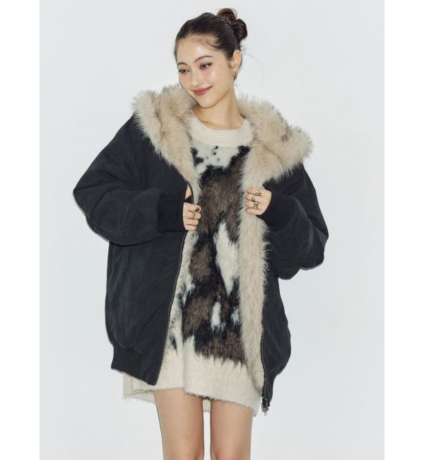 EVRIS「アニマルシャギーオーバーサイズニットトップス」|ニット・セーター|