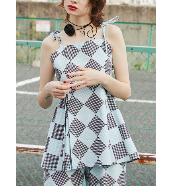 jouetie「ギンガムパターンキャミチュニック【セットアップ対応】」|キャミソール|