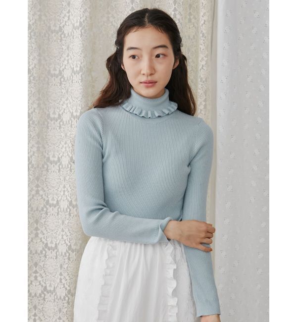 merry jenny「frillリブタートルニット」|ニット・セーター|