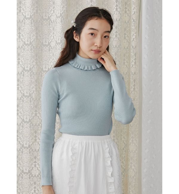 merry jenny「frillリブタートルニット」|ニット・セーター|