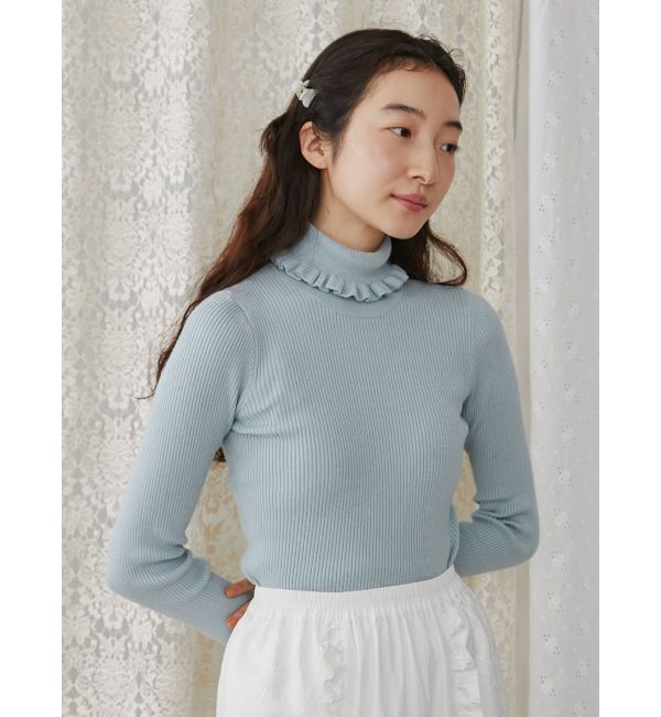 merry jenny「frillリブタートルニット」|ニット・セーター|