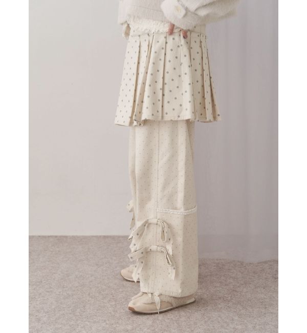 merry jenny「lulu dotプリーツミニスカート」|スカート|