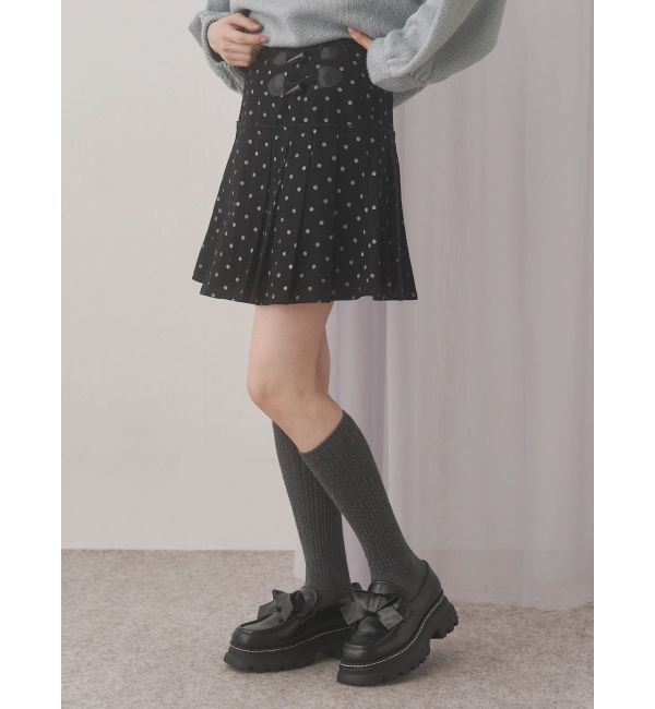 merry jenny「lulu dotプリーツミニスカート」|スカート|