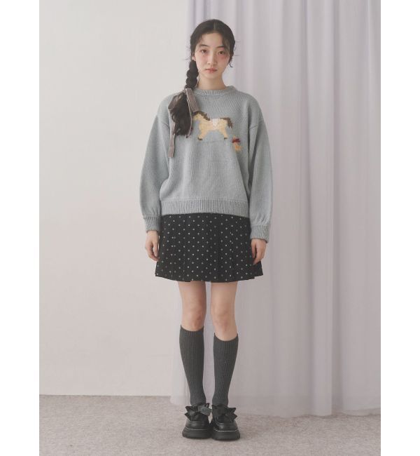 merry jenny「lulu dotプリーツミニスカート」|スカート|