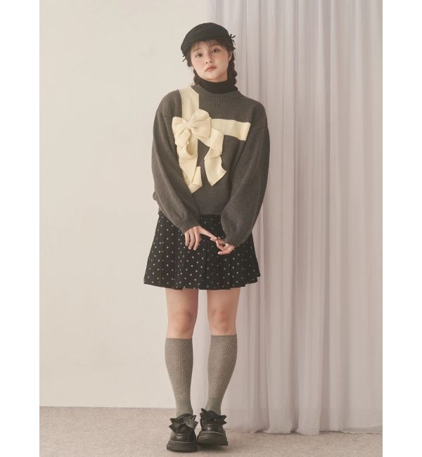 merry jenny「lulu dotプリーツミニスカート」|スカート|