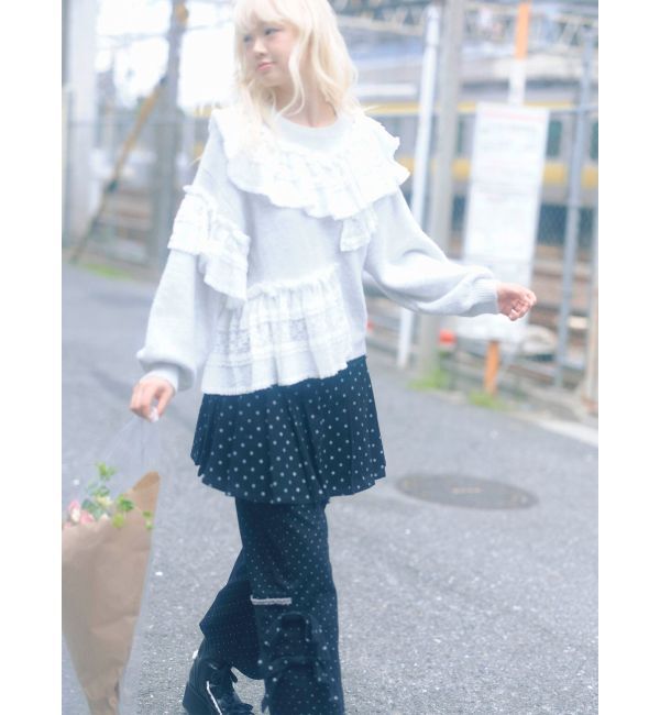 merry jenny「lulu dotプリーツミニスカート」|スカート|