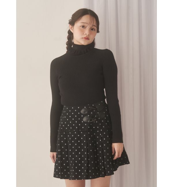 merry jenny「lulu dotプリーツミニスカート」|スカート|