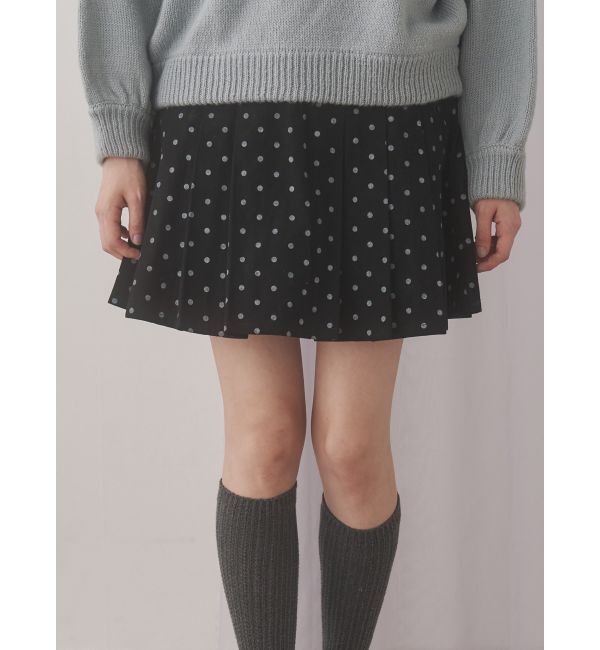 merry jenny「lulu dotプリーツミニスカート」|スカート|ブラック