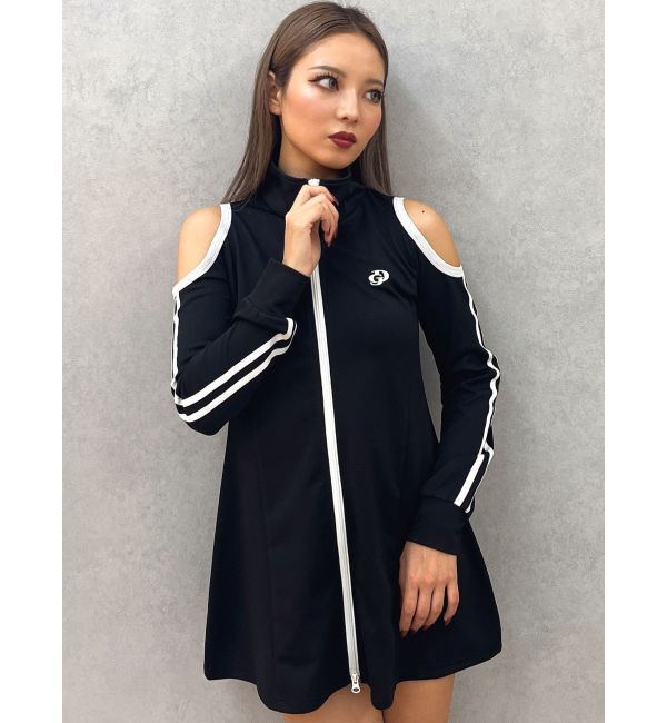 GYDA「GD track 2ラインオープンショルダーフレアワンピース」|ワンピース|