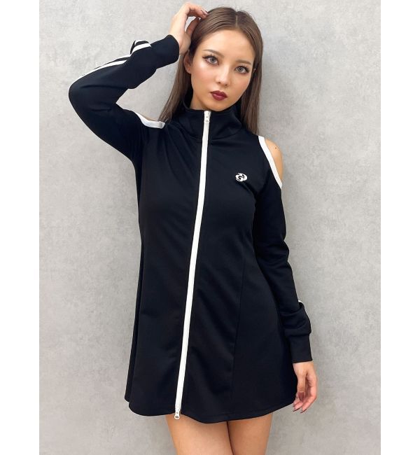 GYDA「GD track 2ラインオープンショルダーフレアワンピース」|ワンピース|