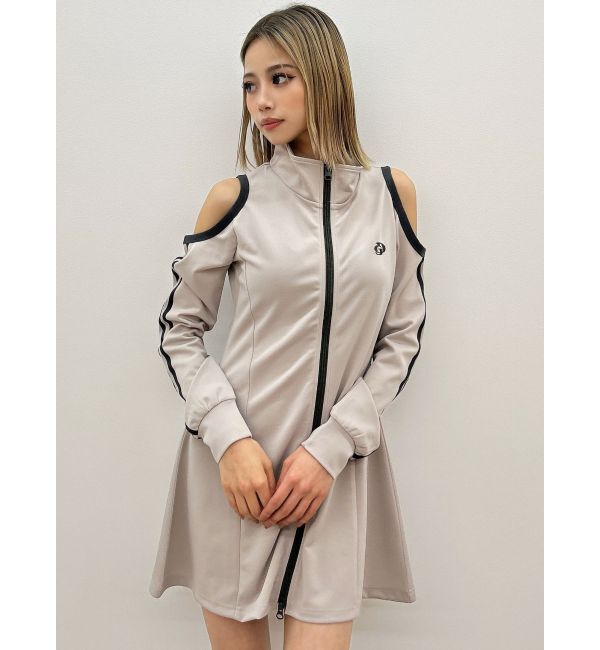 GYDA「GD track 2ラインオープンショルダーフレアワンピース」|ワンピース|