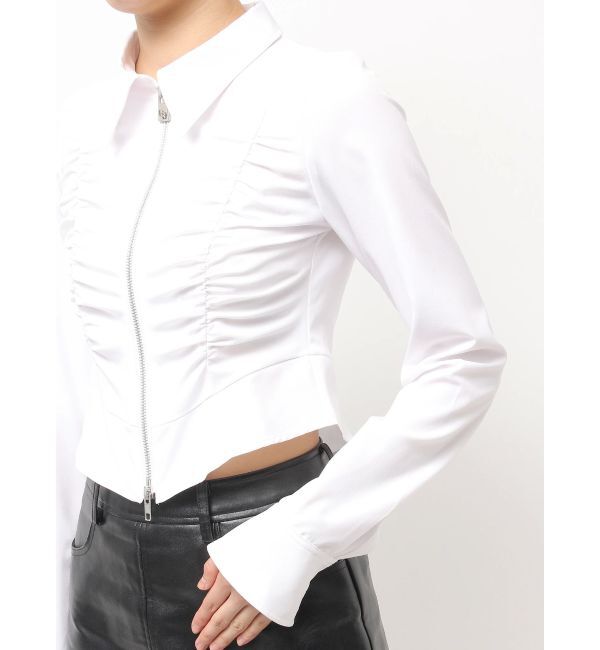 GYDA「W ZIPギャザータイトシャツ」|シャツ・ブラウス|