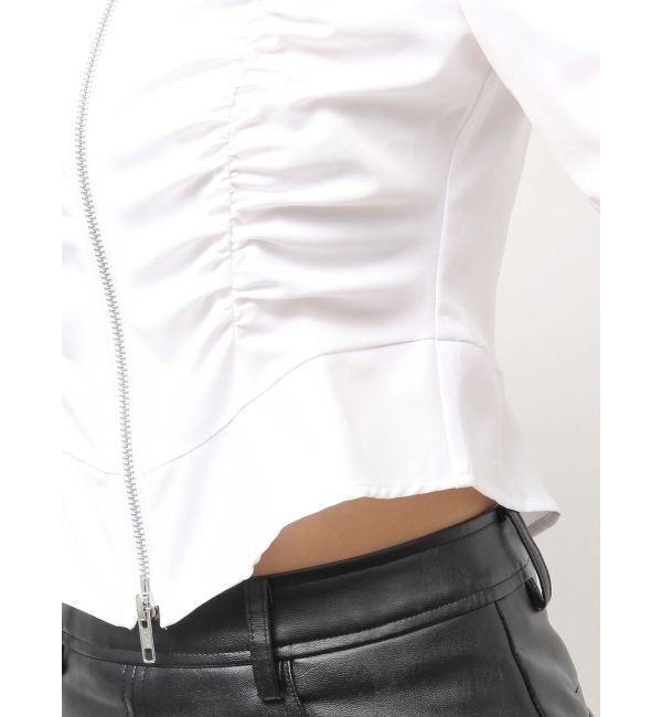 GYDA「W ZIPギャザータイトシャツ」|シャツ・ブラウス|