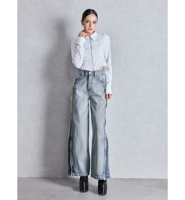 GYDA「W ZIPギャザータイトシャツ」|シャツ・ブラウス|