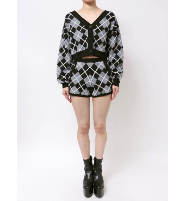 GYDA「アーガイルニットカーディガン」|カーディガン|