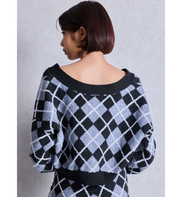 GYDA「アーガイルニットカーディガン」|カーディガン|