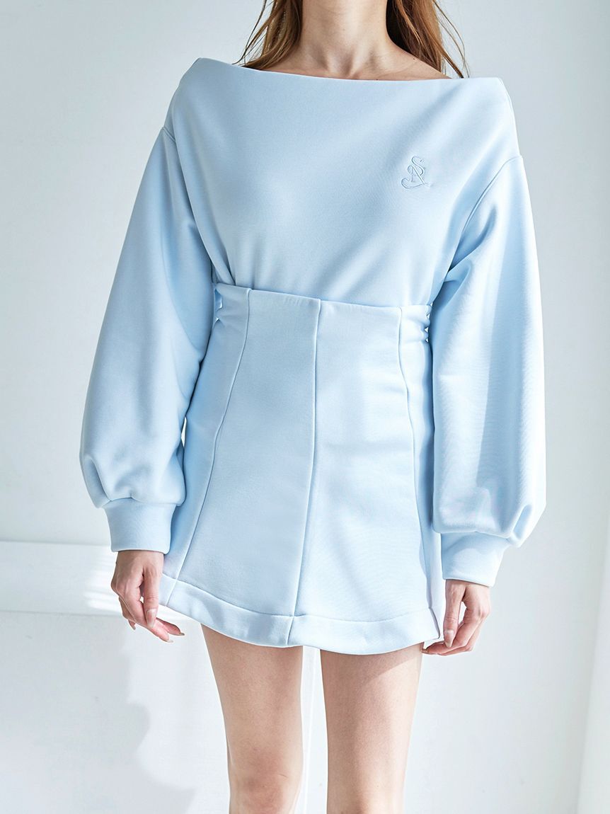 SNIDEL「Sustainableオフショルスウェットミニセット」|ワンピース|