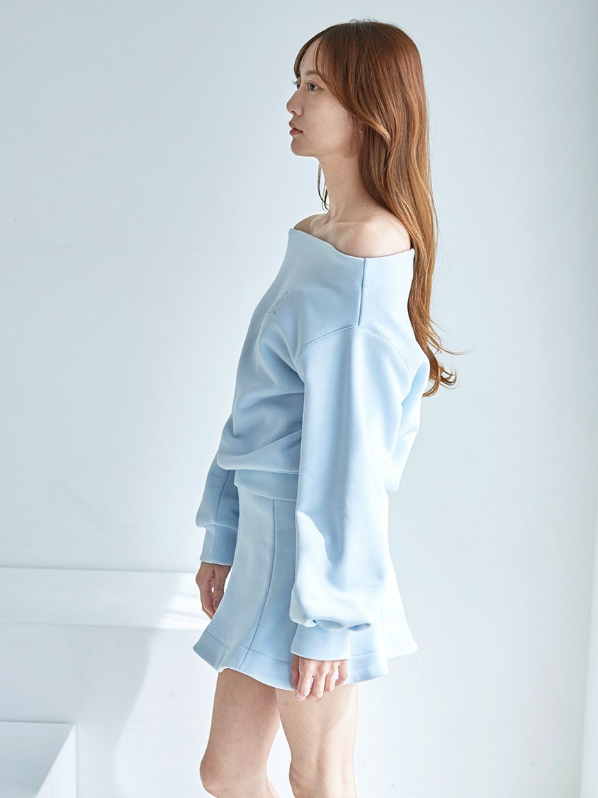 SNIDEL「Sustainableオフショルスウェットミニセット」|ワンピース|