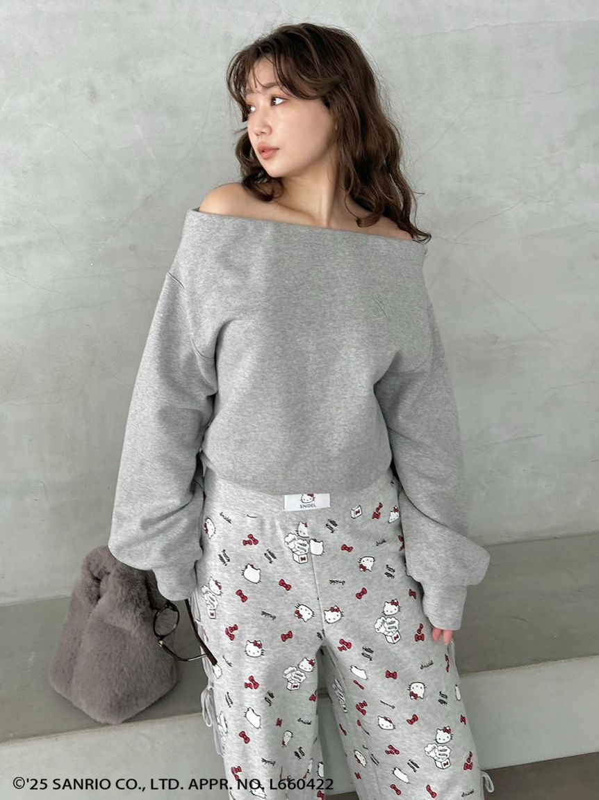 SNIDEL「Sustainableオフショルスウェットミニセット」|ワンピース|GRY