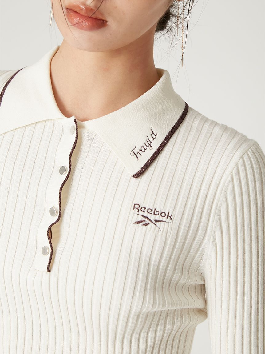 FRAY I.D「【Reebok&times; FRAY I.D】ラメリブポロカラーニット」|ニット・セーター|