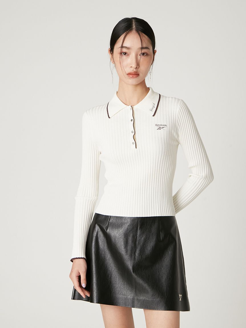 FRAY I.D「【Reebok&times; FRAY I.D】ラメリブポロカラーニット」|ニット・セーター|