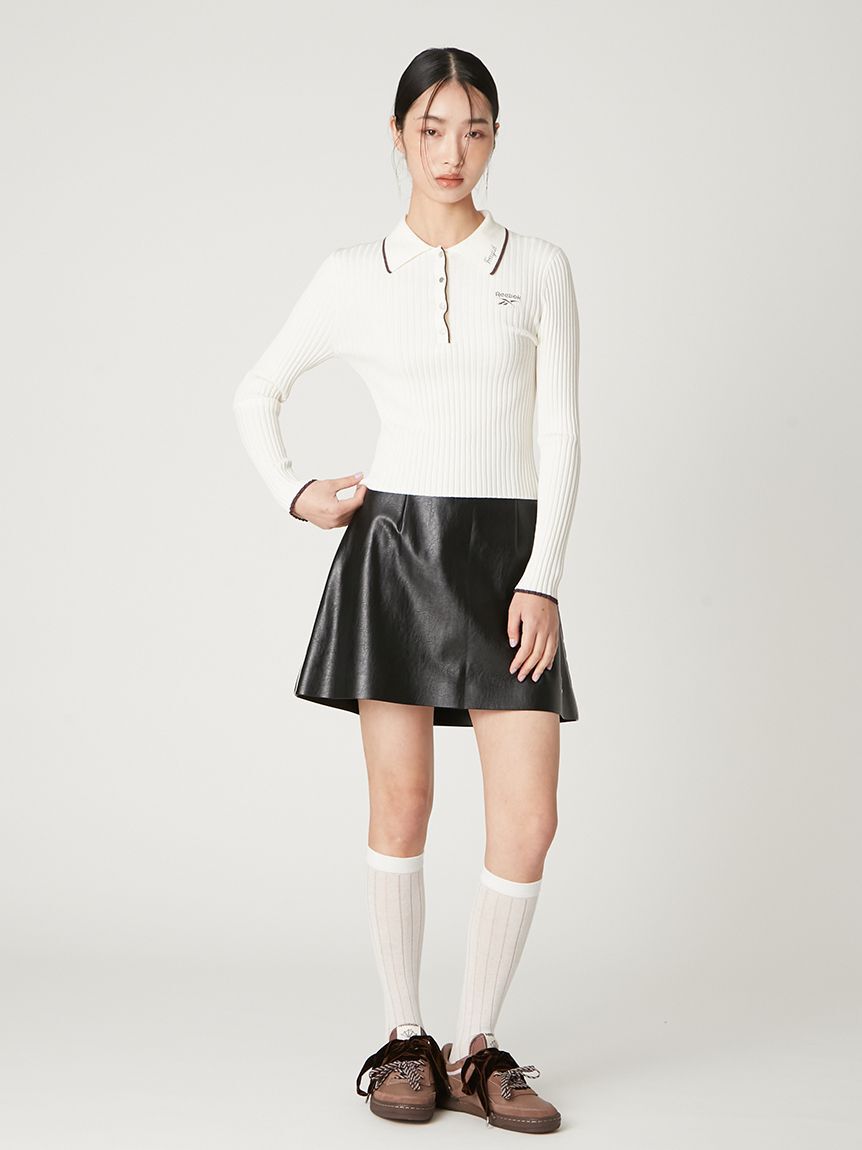 FRAY I.D「【Reebok&times; FRAY I.D】ラメリブポロカラーニット」|ニット・セーター|