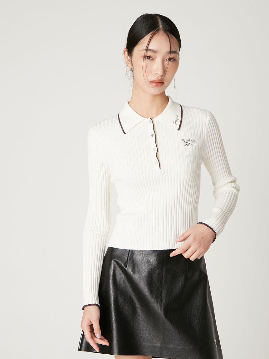 FRAY I.D「【Reebok&times; FRAY I.D】ラメリブポロカラーニット」|ニット・セーター|