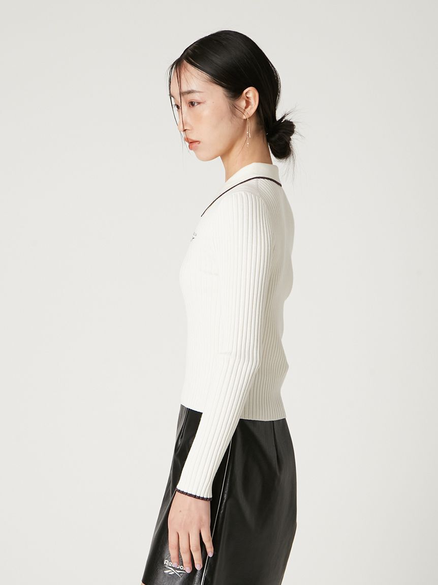 FRAY I.D「【Reebok&times; FRAY I.D】ラメリブポロカラーニット」|ニット・セーター|