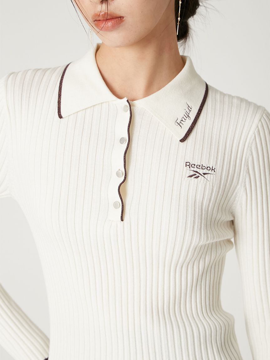 FRAY I.D「【Reebok&times; FRAY I.D】ラメリブポロカラーニット」|ニット・セーター|