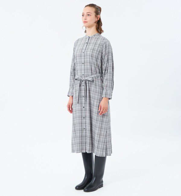 MACKINTOSH PHILOSOPHY「タックスリーブチェックシャツドレス」|ワンピース|