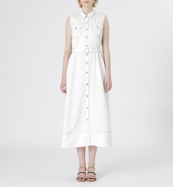  「バックスカーフノースリーブワンピース」|ワンピース|