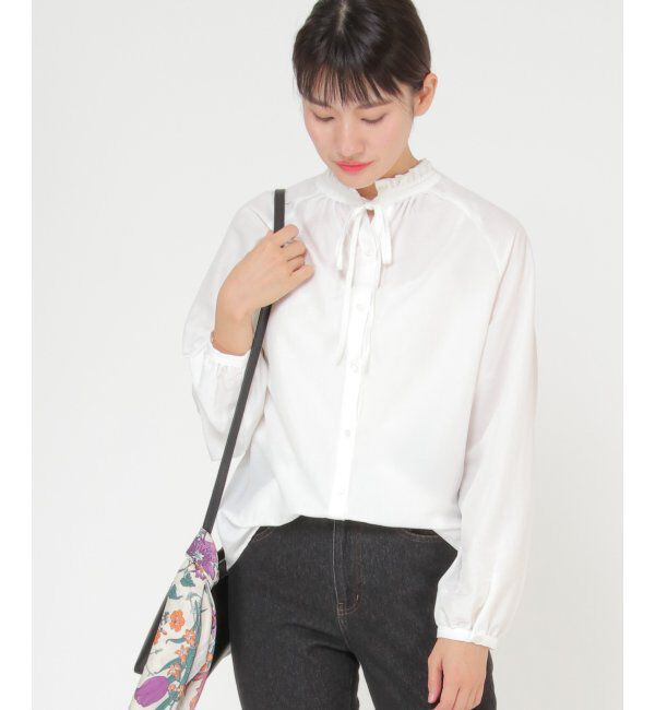 ikka「襟フリル長袖2WAYブラウス」|シャツ・ブラウス|オフホワイト